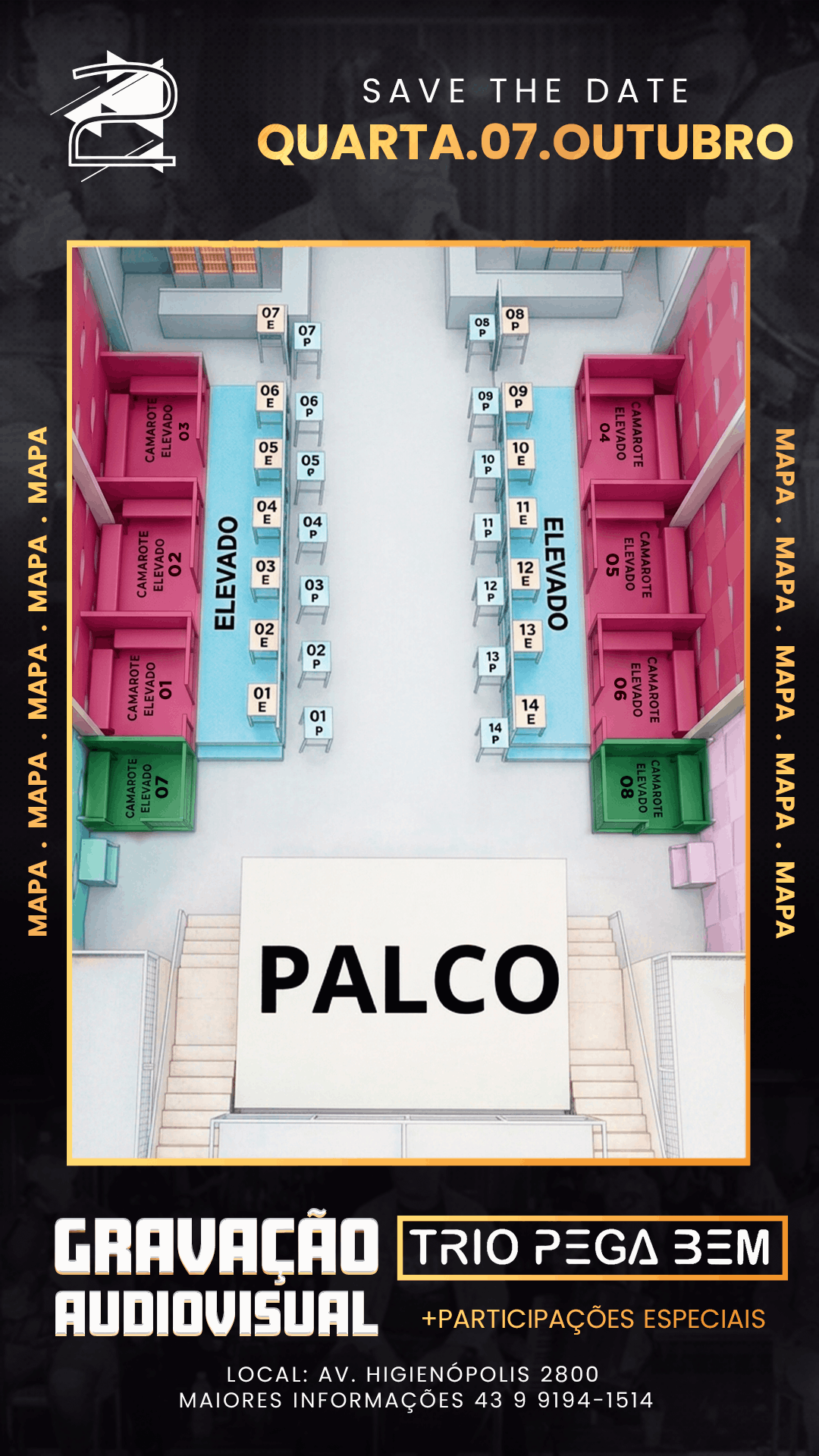 Gravação DVD Trio Pega Bem - Mapa